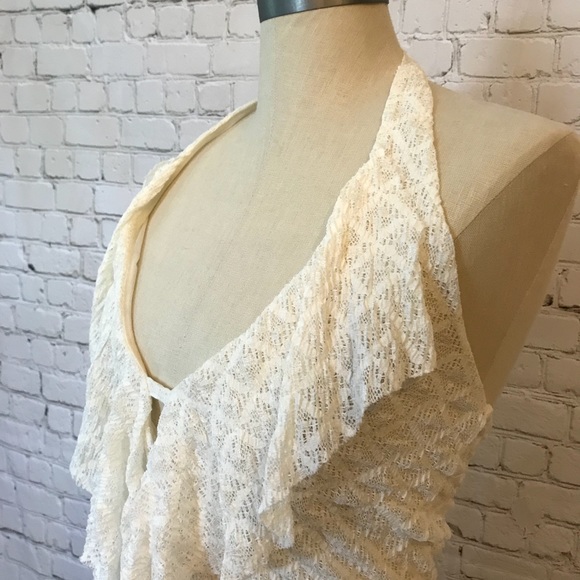 Off White Lace Ruffle Top - Picture 3 of 3